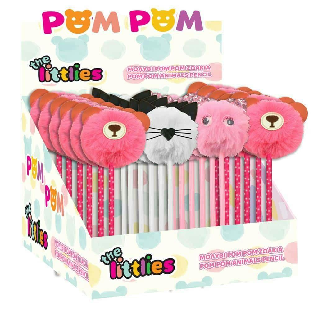 The Littles Μολύβι PomPom Ζωάκια - PomPom Animal Pencil 3 Διαφορετικά Χρώματα και Σχέδια  Diakakis 646909