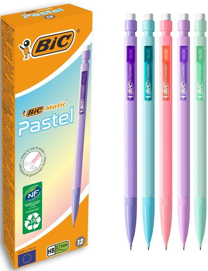 BIC - Bic Μηχανικό Μολύβι MATIC PASTEL  0.7mm ΗΒ  Διάφορα Χρώματα
