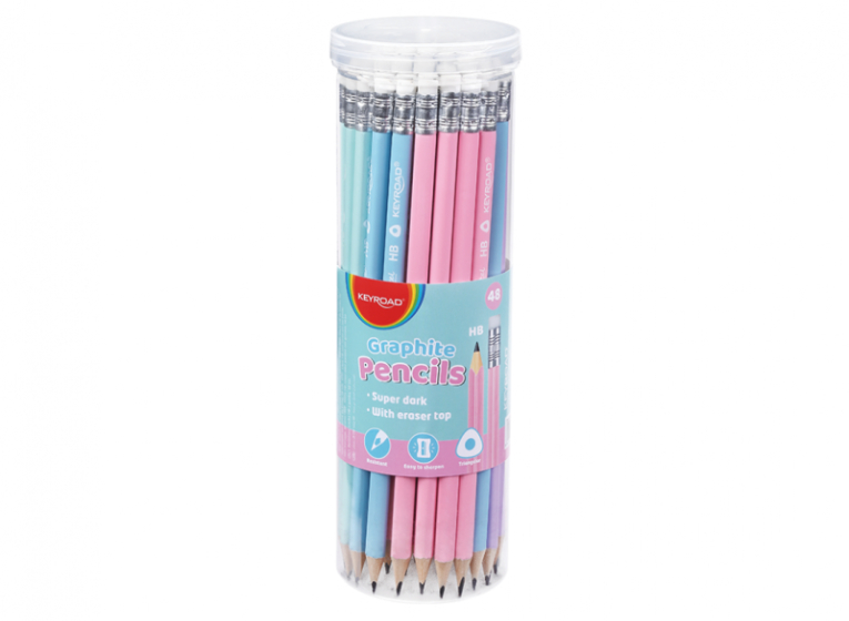 Keyroad Σχολικό Μολύβι με Γόμα PASTEL HB Διάφορα Χρώματα KR972509