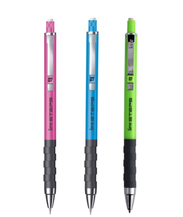 Serve Μηχανικό Μολύβι  STEPS FLUO Mechanical Pensil 0.7mm  Διάφορα Μεταλλικά Χρώματα  0.93.081