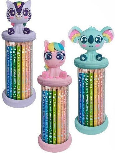 KIDS Box with 3D Topper 12 Coloured Pencils SWEET DREAMS  Σετ Ξυλομπογιές 12τμχ  KL11631