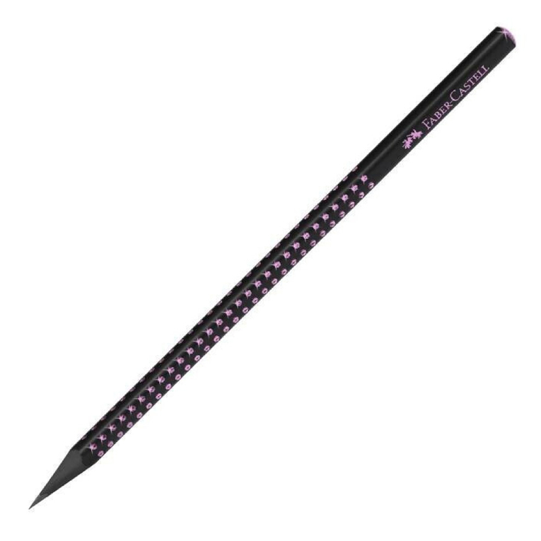 FABER CASTELL - Faber Castell Μολύβι GRIP 2001 ΗΒ  Μαυρο Σώμα και Ροζε διαμαντάκια  118258