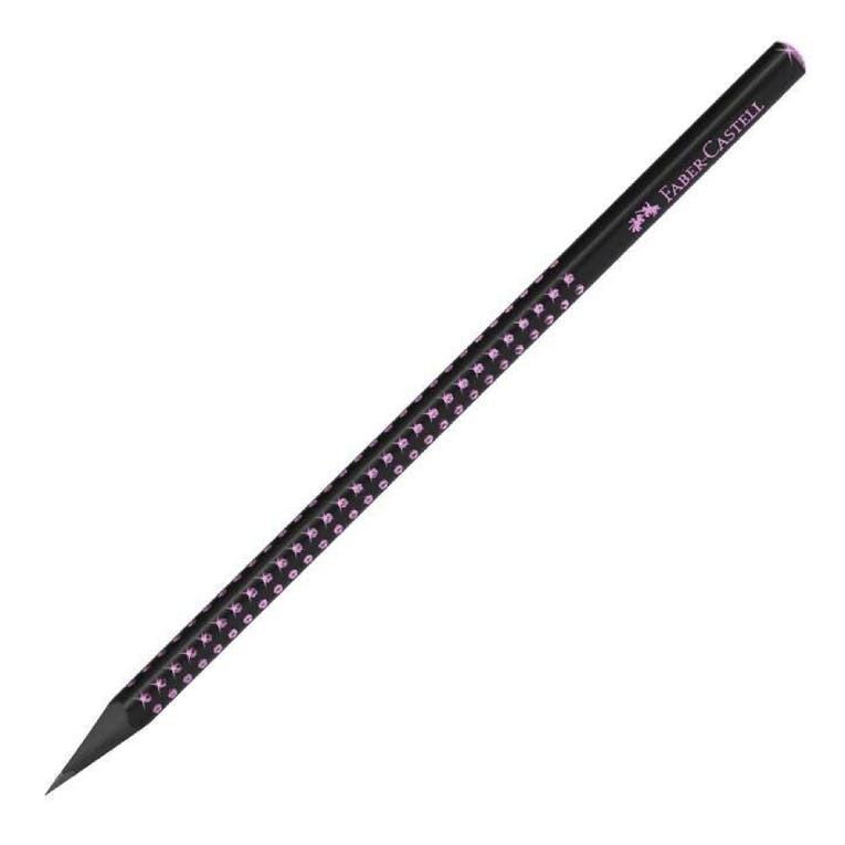 FABER CASTELL - Faber Castell Μολύβι GRIP 2001 ΗΒ  Μαυρο Σώμα και Ροζε διαμαντάκια  118258