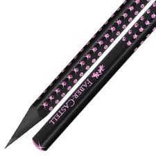 FABER CASTELL - Faber Castell Μολύβι GRIP 2001 ΗΒ  Μαυρο Σώμα και Ροζε διαμαντάκια  118258
