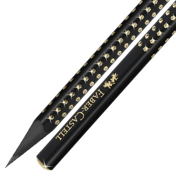 FABER CASTELL - Faber Castell Μολύβι GRIP 2001 ΗΒ  Μαυρο Σώμα και Χρυσά διαμαντάκια  118278