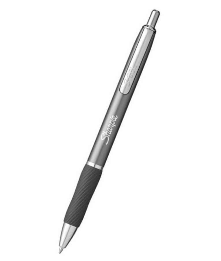 SHARPIE - Sharpie Στυλό Metal Medium Point με Κουμπί S GEL 0.7 μπλέ Μελάνι Μεταλλικό Γκρι Σώμα