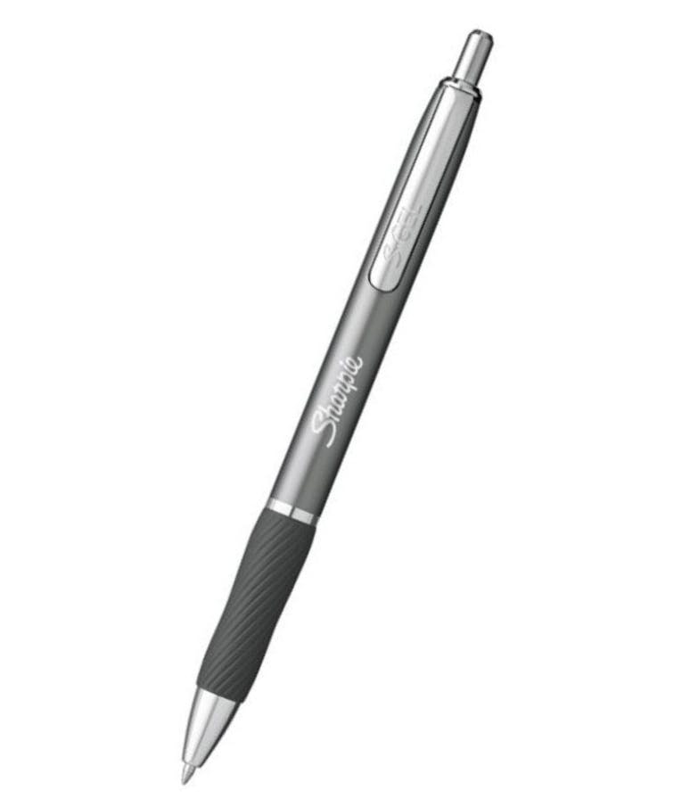 Sharpie Στυλό Metal Medium Point με Κουμπί S GEL 0.7 μπλέ Μελάνι Μεταλλικό Γκρι Σώμα