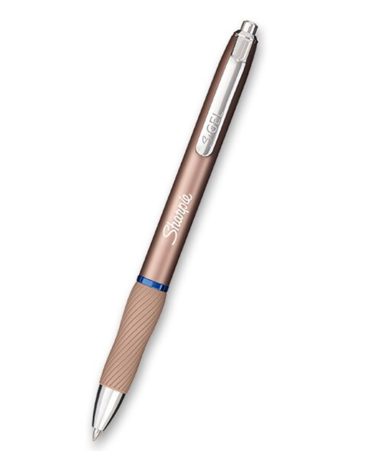 SHARPIE - Sharpie Στυλό Metal Medium Point με Κουμπί S GEL 0.7 μπλέ Μελάνι Μεταλλικό Bronze Σώμα
