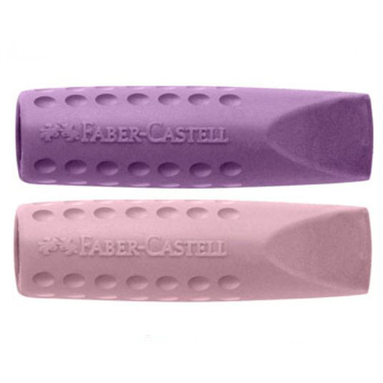 Faber Castell Σετ 2 Γόμες - Καπάκι για Μολύβι| Μαύρο-Μπλε / Ροζέ-Βιολέ  187173