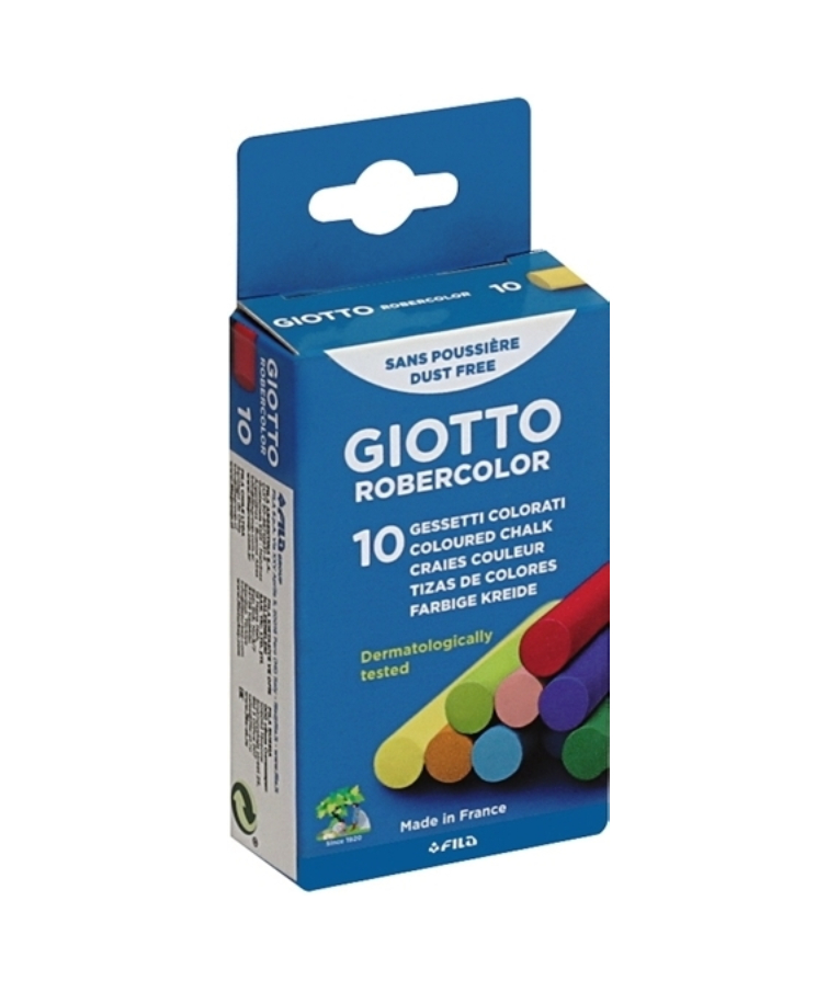 Giotto Robercolor Κιμωλίες Μαυροπίνακα  Πακέτο των 10 χρωμάτων (000536900)