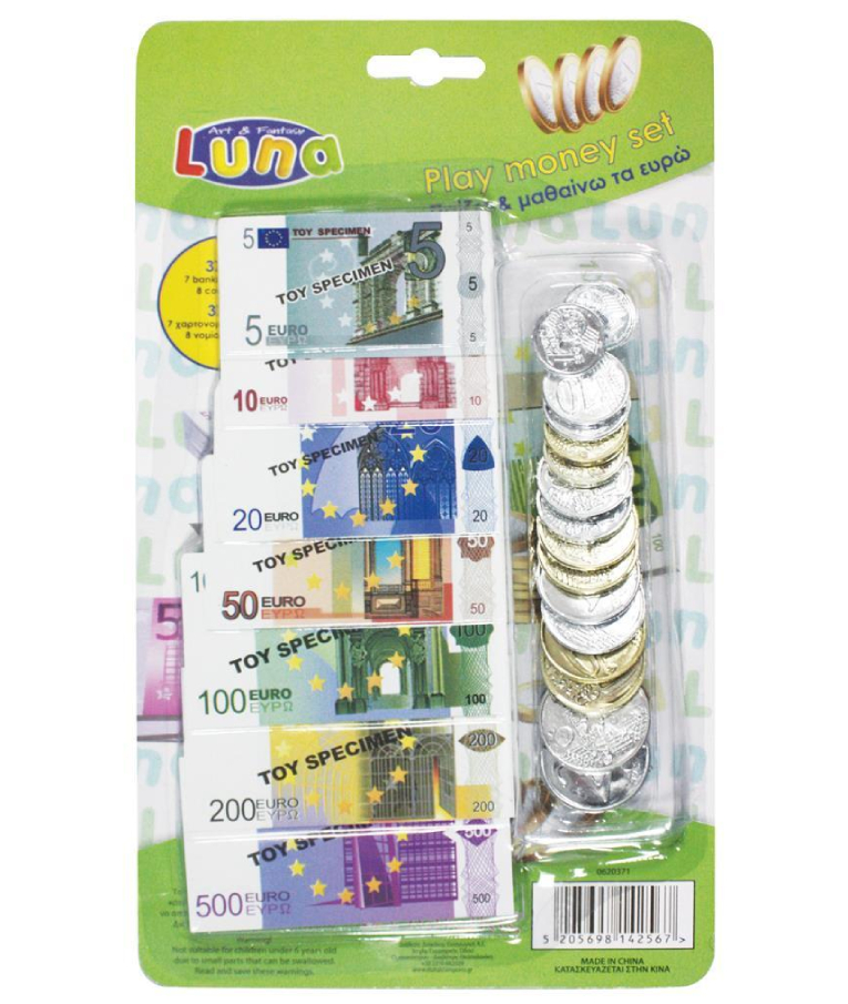 Luna Χαρτονομίσματα & Κέρματα Euro για 3+ Ετών 37τμχ 0620371