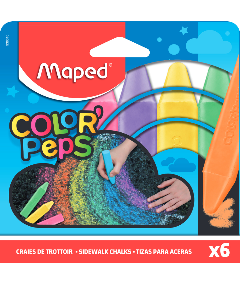 MAPED - Κιμωλίες Maped Color'Peps Χρωματιστές Πακέτο 6 Τεμαχίων 936010