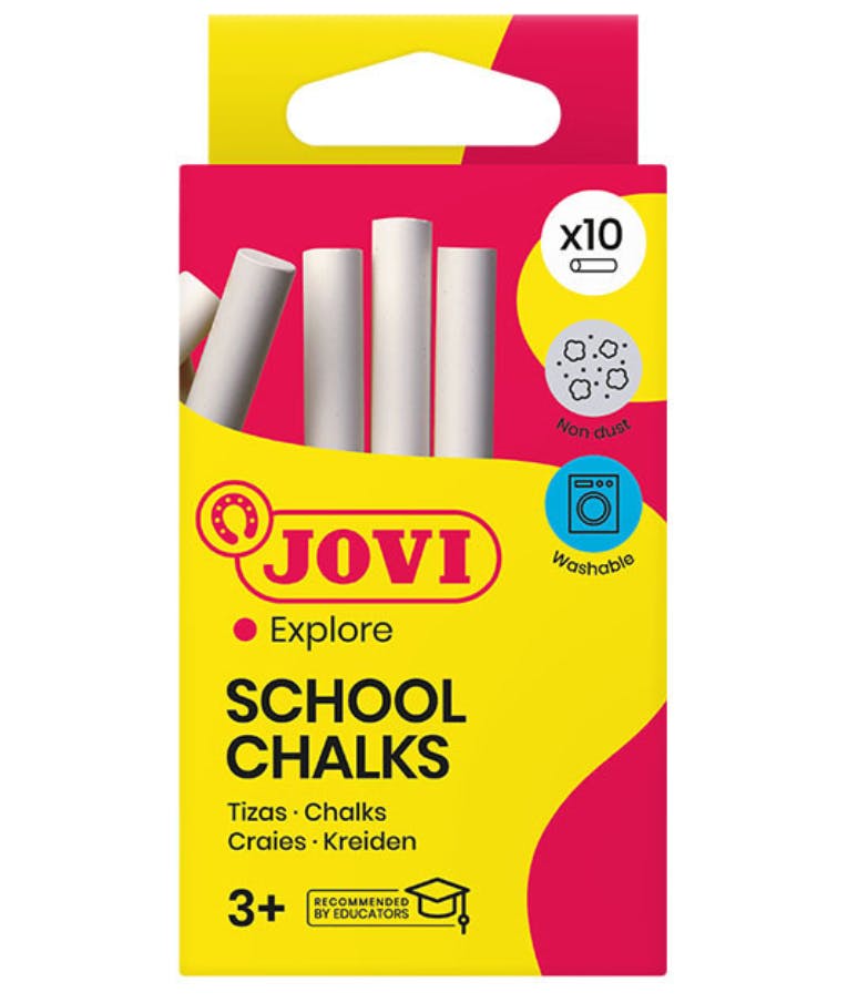  Λευκές Κιμωλίες σε πακέτο των 10 τεμαχιων 8 εκαστοστά για Μαυροπίνακα και κάθε χρήση School Chalks Washables 034704
