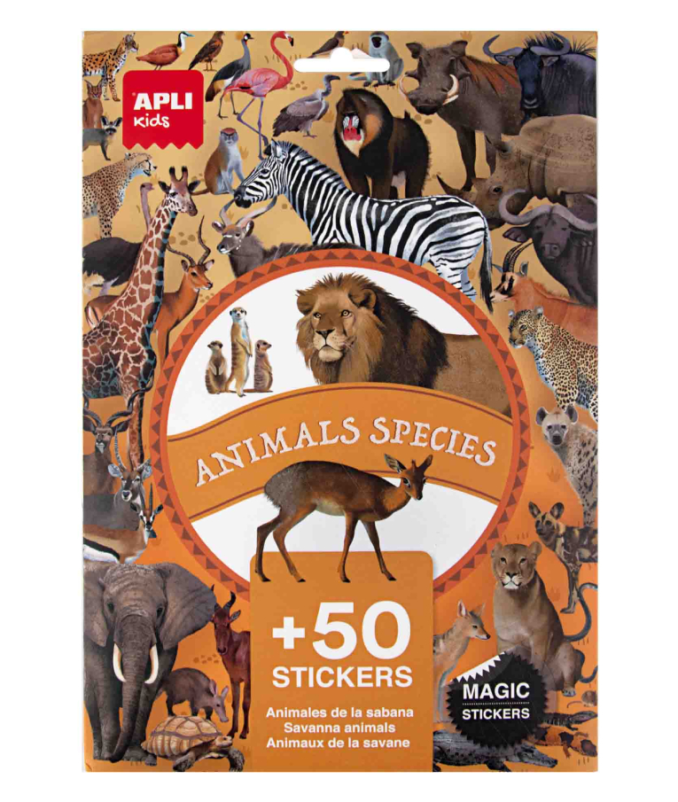 Apli Kids Αυτοκόλλητα 50 + τεμ  Animal Species Magic Stickers 19427