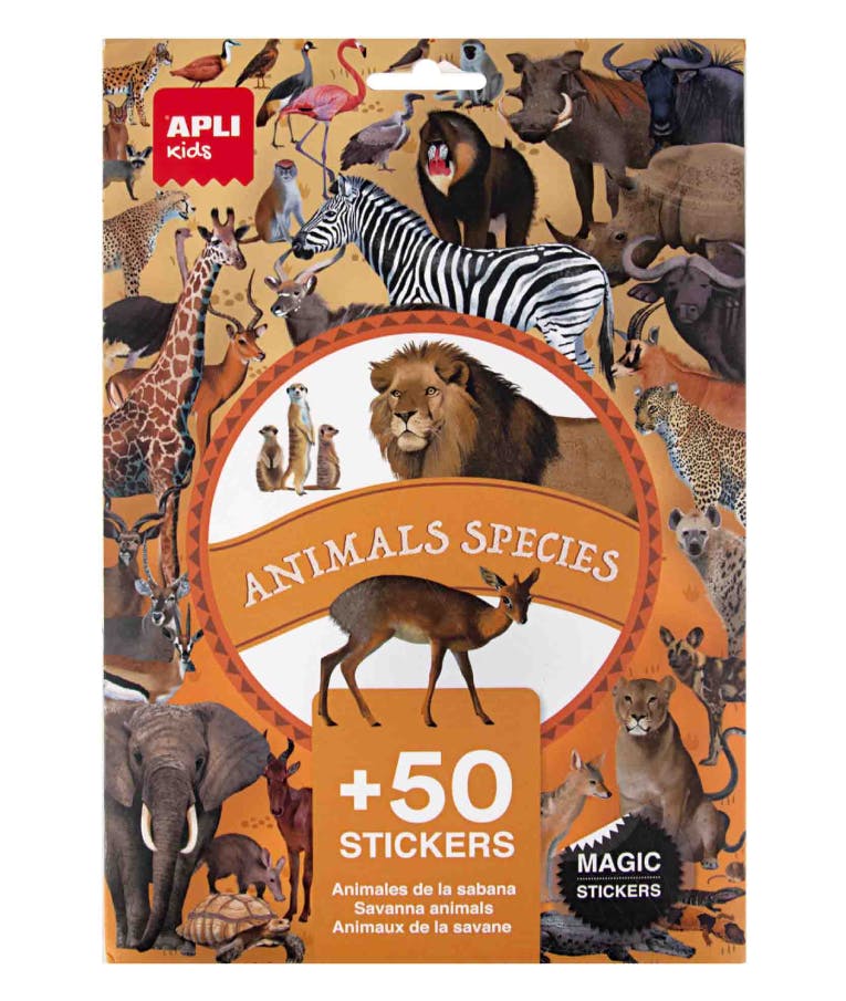 Apli Kids Αυτοκόλλητα 50 + τεμ  Animal Species Magic Stickers 19427
