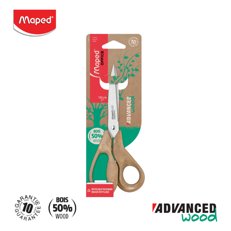 Maped Office Ψαλίδι Advanced Wood Οικολογικό 18 εκ σε Blister 498111
