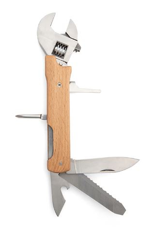 KIKKERLAND -  Wooden Wrench Multi-Tool Πολυεργαλείο 8 σε 1 με ξύλινη λαβή  CD707