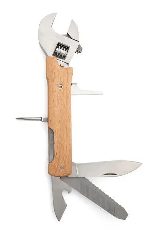 KIKKERLAND - Wooden Wrench Multi-Tool Πολυεργαλείο 8 σε 1 με ξύλινη λαβή CD707