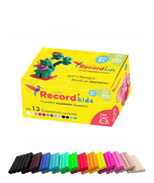 RECORD - Πλαστελίνη 13 χρωμάτων Record Kids 720gr Μή τοξική