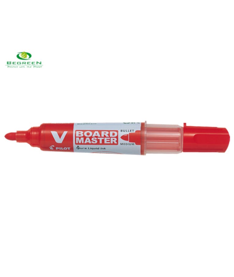 Pilot V Board Μαρκαδόρος Λευκού Πίνακα (Ασπροπίνακα) Red Κόκκινο 2.3mm Medium Begreen Επαναγεμιζόμενος Refillable WBMA-VBM-M-R