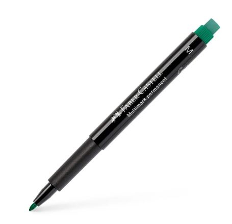 FABER CASTELL - Μαρκαδόρος Ανεξίτηλος Faber Castell 1525 Πράσινο Μedium 1.0 Multimarker Permament με γόμα 152563 CD/DVD