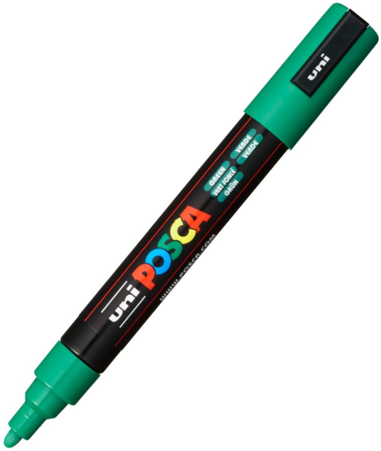 POSCA - Ανεξίτηλος Μαρκαδόρος Bullet Πράσινο Green 6 Uni-ball Posca 1.8-2.5 PC-5M για κάθε επιφάνεια