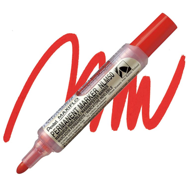 Pentel Maxiflo Permanent Marker NLM50-Β  Ανεξίτηλος Μαρκαδόρος Υγρό Μελάνι Κόκκινο  2.3