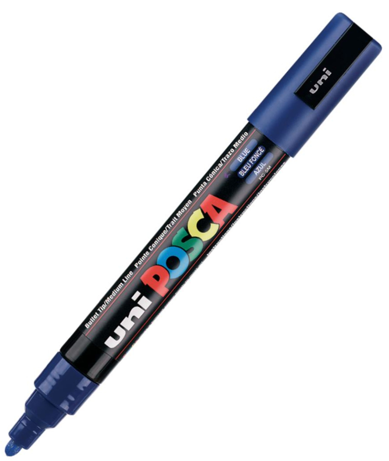 POSCA - Ανεξίτηλος Μαρκαδόρος Bullet Μπλε Blue 33 Uni-ball Posca 1.8-2.5 PC-5M  για κάθε επιφάνεια