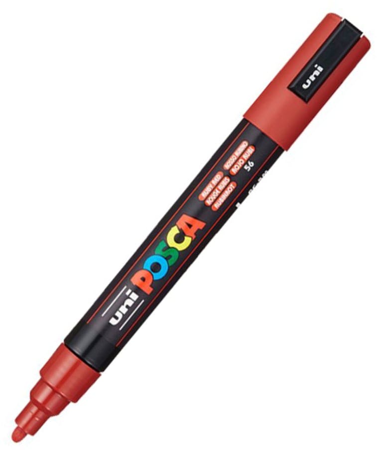 Ανεξίτηλος Μαρκαδόρος Bullet Μεταλλικό Ρουμπινι Metallic ruby red 56 Uni-ball Posca 1.8-2.5 PC-5M για κάθε επιφάνεια
