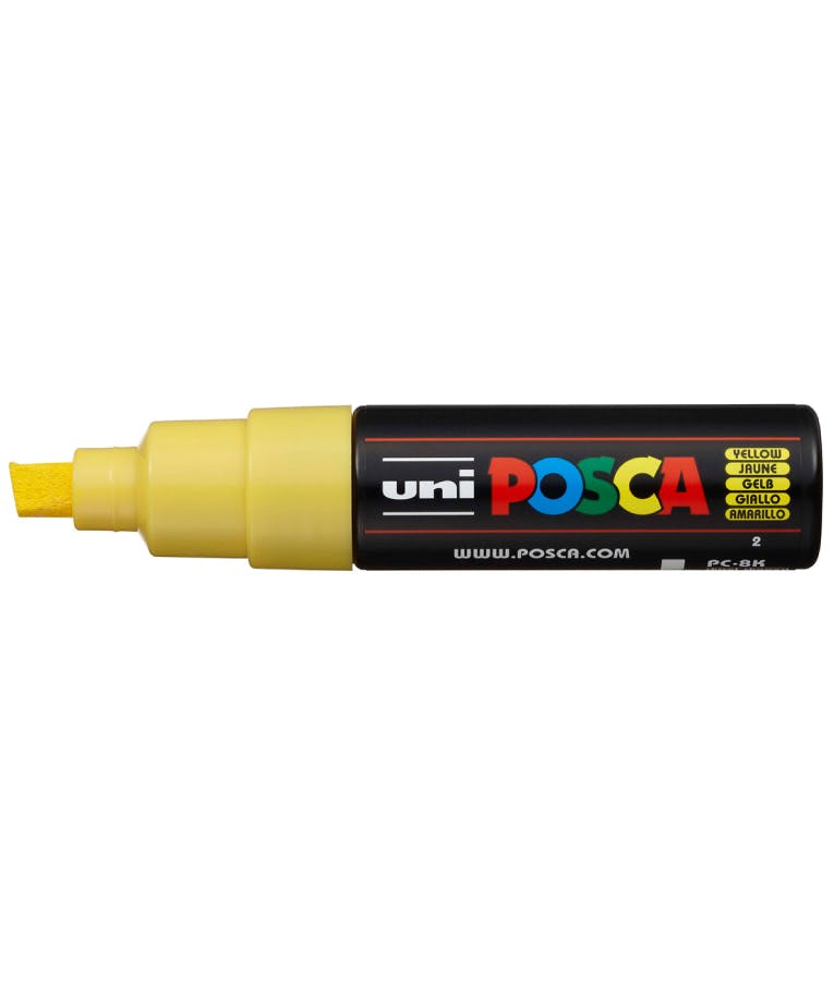 Μαρκαδόρος Γίγας κοντός Κίτρινο Yellow Uni-ball Posca 8mm PC-8K