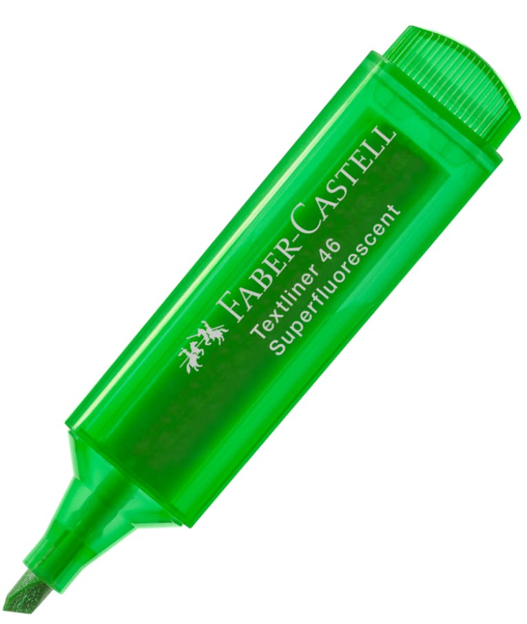 Faber-Castell Textliner 46 Μαρκαδόρος Υπογράμμισης Superflourescent Green Πράσινο 5mm 1546 PASTEL 154663
