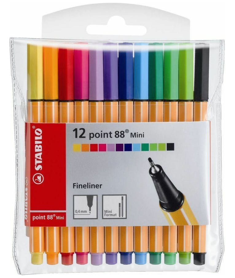 Stabilo Pen Point 88 Mini 0.4mm 12τμχ Μαρκαδόροι Στυλό Σετ των 12 688/12-1