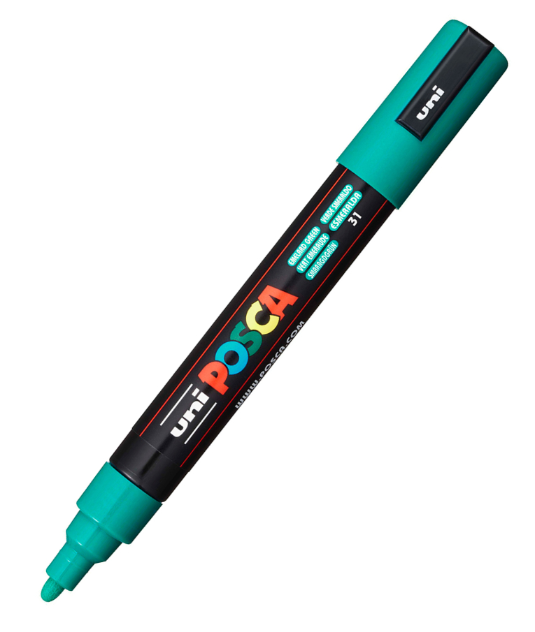 POSCA - Ανεξίτηλος Μαρκαδόρος  Bullet Emerald Green 31  Uni-ball Posca 1.8-2.5 PC-5M για κάθε επιφάνεια