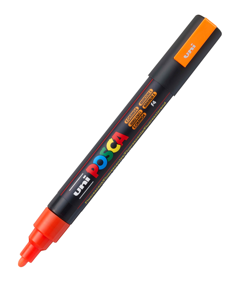 POSCA - Ανεξίτηλος Μαρκαδόρος  Bullet Fluo Orange F4 Uni-ball Posca 1.8-2.5 PC-5M για κάθε επιφάνεια