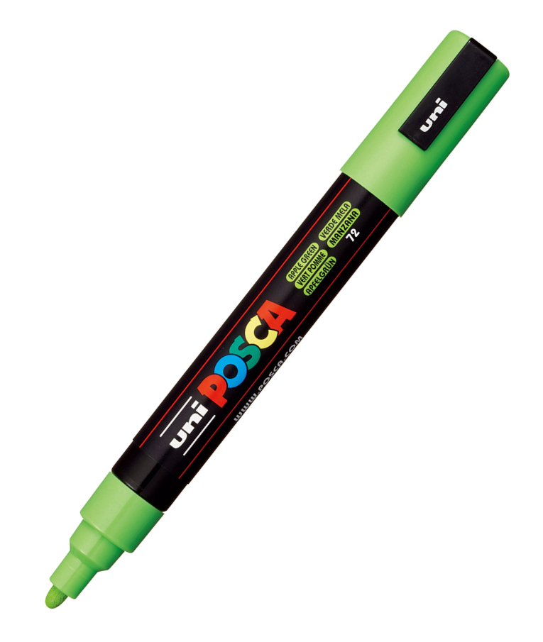 POSCA - Ανεξίτηλος Μαρκαδόρος  Bullet Apple Green 72 Uni-ball Posca 1.8-2.5 PC-5M για κάθε επιφάνεια