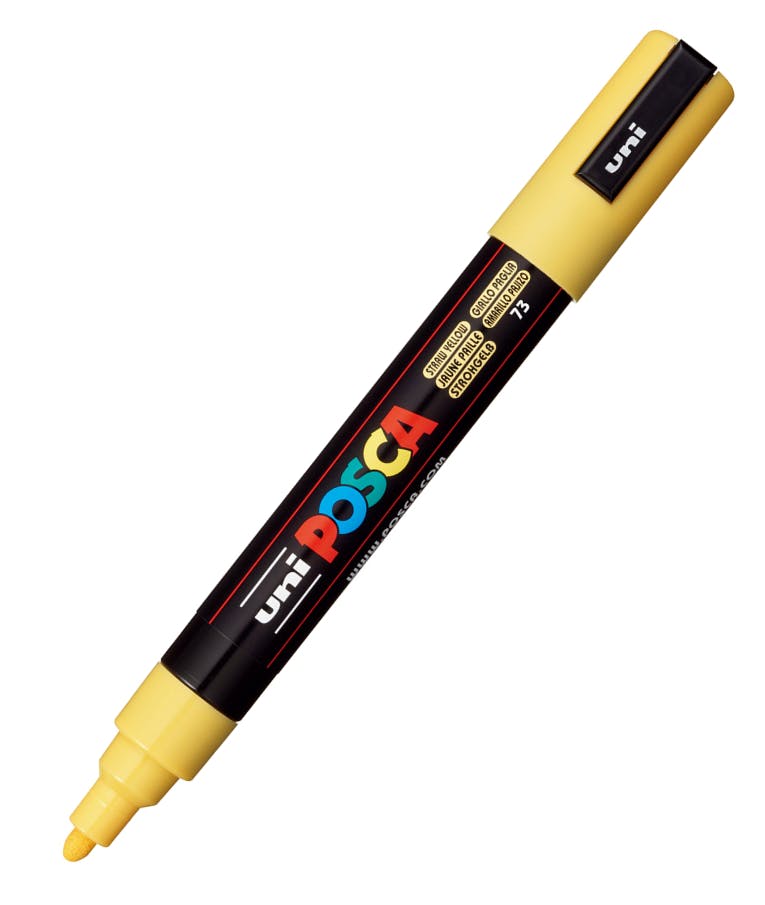Ανεξίτηλος Μαρκαδόρος  Bullet Straw Yellow 73 Uni-ball Posca 1.8-2.5 PC-5M για κάθε επιφάνεια