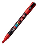 Ανεξίτηλος Μαρκαδόρος  Bullet Red 15 Uni-ball Posca 0.9-1.3mm PC-3M για κάθε επιφάνεια