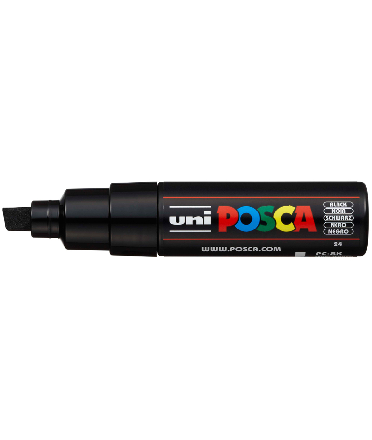 POSCA - Μαρκαδόρος Γίγας κοντός Μαύρο 24 Black Uni-ball Posca 8mm PC-8K