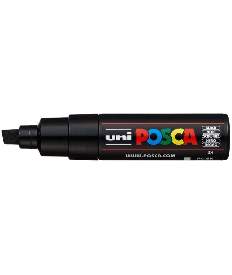 Μαρκαδόρος Γίγας κοντός Μαύρο Black Uni-ball Posca 8mm PC-8K