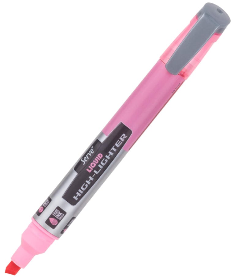 Serve Μαρκαδόρος Υπογράμμισης με Υγρό Παστέλ Ροζ - Liquid Highlighter Pink Pastel   5.5mm  SV-LKTFPP