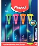 Maped Μαρκαδόροι Υπογράμμισης NIGHTFALL FLUO QUALITY 5mm 4τμχ σε Blister 740700