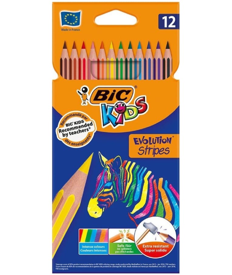 Bic Kids Evolution Stripes Σετ Παιδικές Ξυλομπογιές 12τμχ  950522