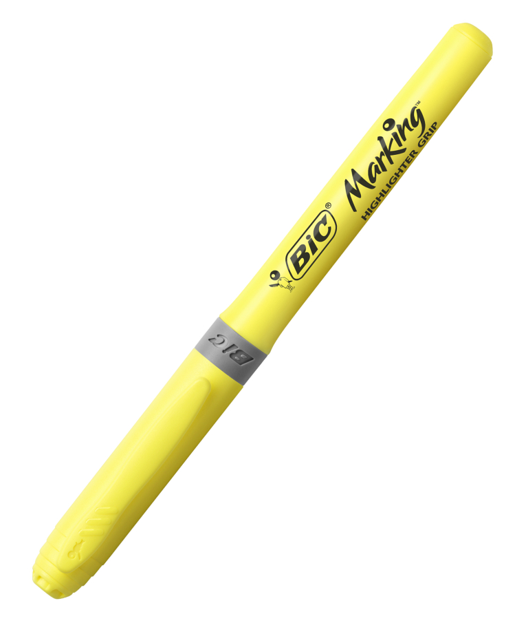 BIC - Bic Highlighter Marker Μαρκαδόρος Υπογράμμισης Grip 1.6-3.3 mm Yellow Pastel Κίτρινο 504819