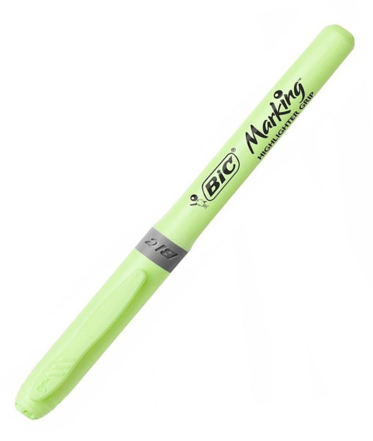 Bic Highlighter Marker Μαρκαδόρος Υπογράμμισης Grip 1.6-3.3 mm Green Pastel Πράσινο 504819