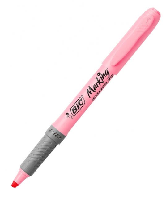 BIC - Bic Highlighter Marker Μαρκαδόρος Υπογράμμισης Grip 1.6-3.3 mm Pink Pastel Ροζ 504819