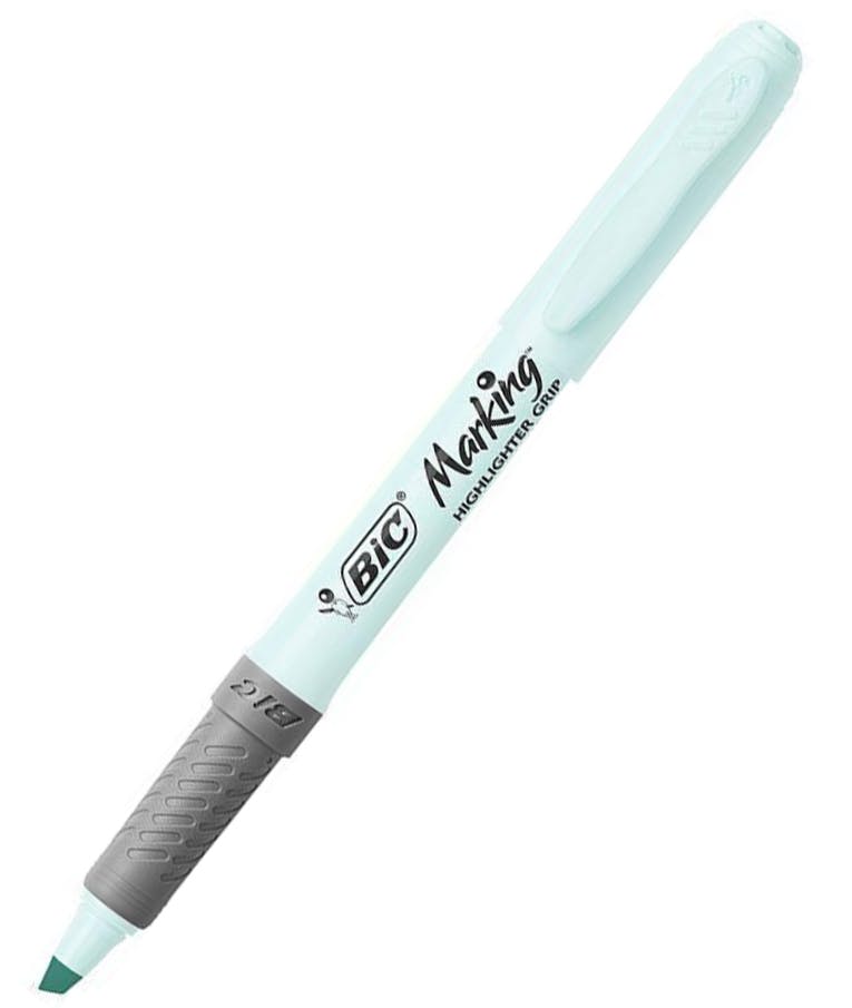 Bic Highlighter Marker Μαρκαδόρος Υπογράμμισης Grip 1.6-3.3 mm  Light Blue Pastel Γαλάζιο 504819