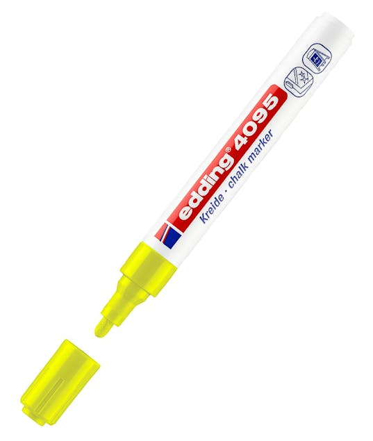 EDDING - Μαρκαδόρος Edding κιμωλίας για Μαυροπίνακα 4095/065 κίτρινος neon 2-3mm Chalk Marker