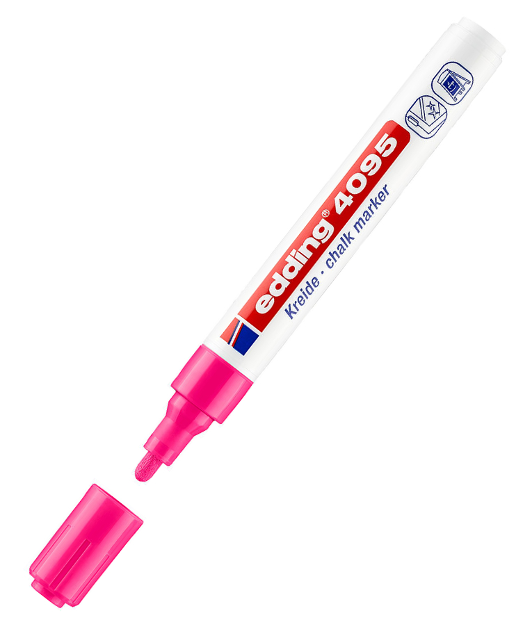 Μαρκαδόρος Edding κιμωλίας για Μαυροπίνακα 4095/069 Ροζ Pink neon 2-3mm Chalk Marker