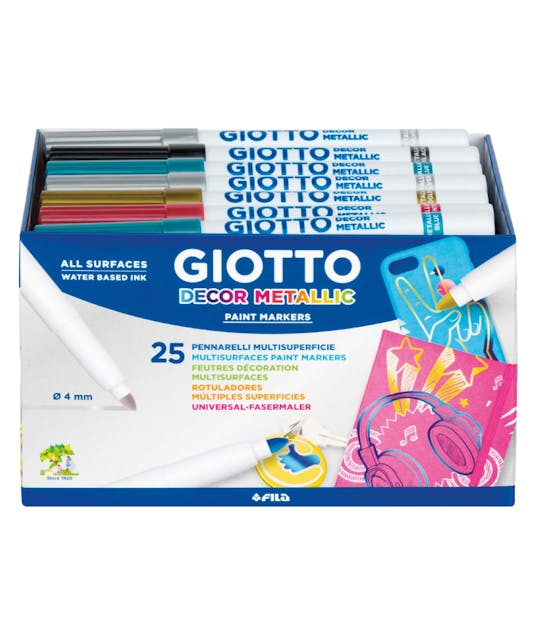 GIOTTO - Giotto Decor Materials Silver Metallic Μαρκαδόρος Χειροτεχνίας Ασημί Μεταλλικό