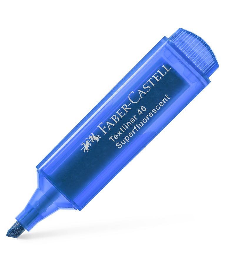 Faber-Castell Textliner 46 Μαρκαδόρος Υπογράμμισης Superflourescent FLUO Μπλε 5mm 1546 154652